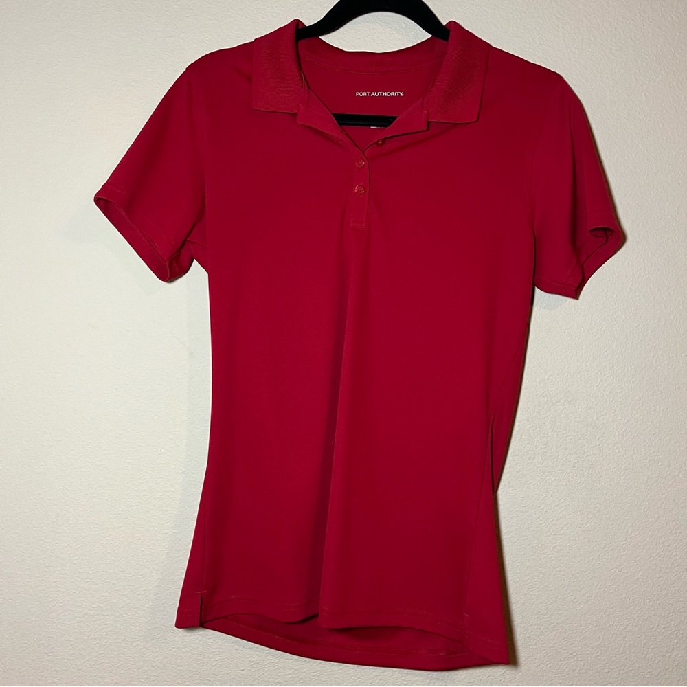 PORT AUTHORITY women’s red polo